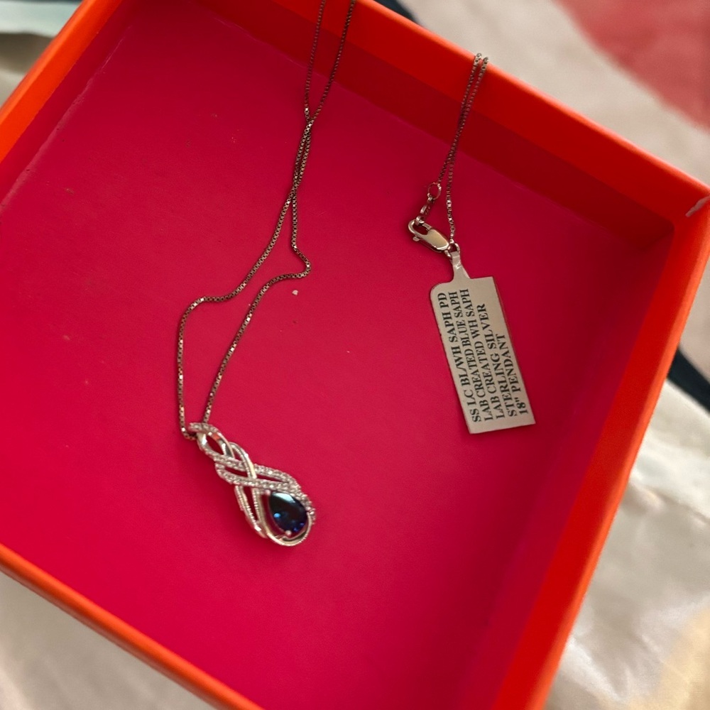 Sapphire Pendant Necklace from JC Penny